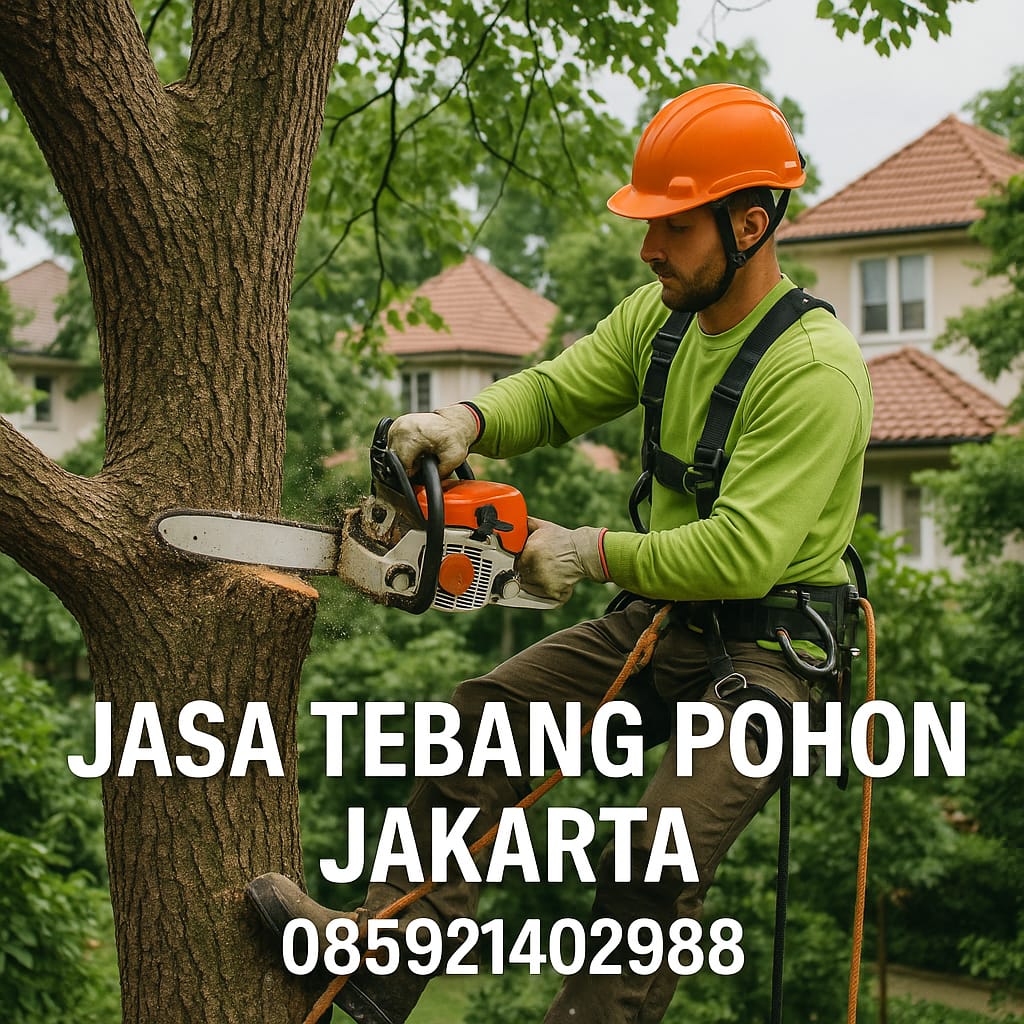 Jasa tebang pohon profesional di Jakarta Barat, aman, rapi, murah, dan bergaransi — 085921402988